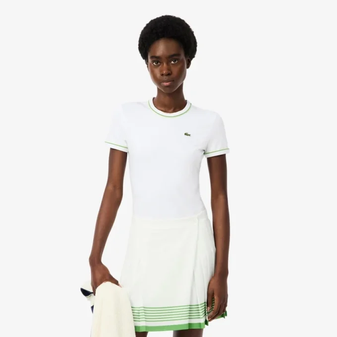 T-shirt en jersey à bordures contrastées pour femme T-shirt en jersey à bordures contrastées pour femme