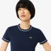 T-shirt en jersey à bordures contrastées pour femme T-shirt en jersey à bordures contrastées pour femme