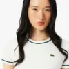 T-shirt en jersey à bordures contrastées pour femme T-shirt en jersey à bordures contrastées pour femme