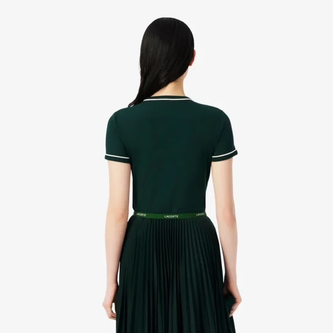 T-shirt en jersey à bordures contrastées pour femme T-shirt en jersey à bordures contrastées pour femme
