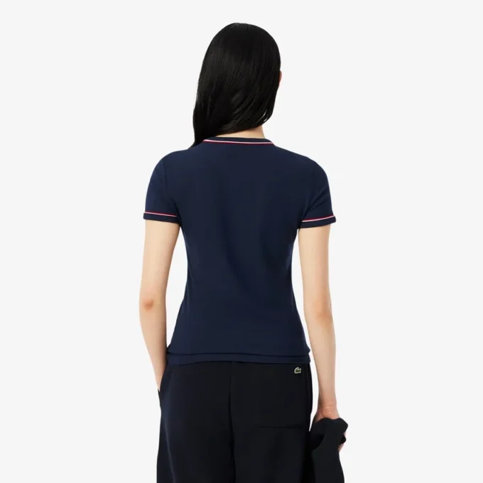 T-shirt en jersey à bordures contrastées pour femme T-shirt en jersey à bordures contrastées pour femme