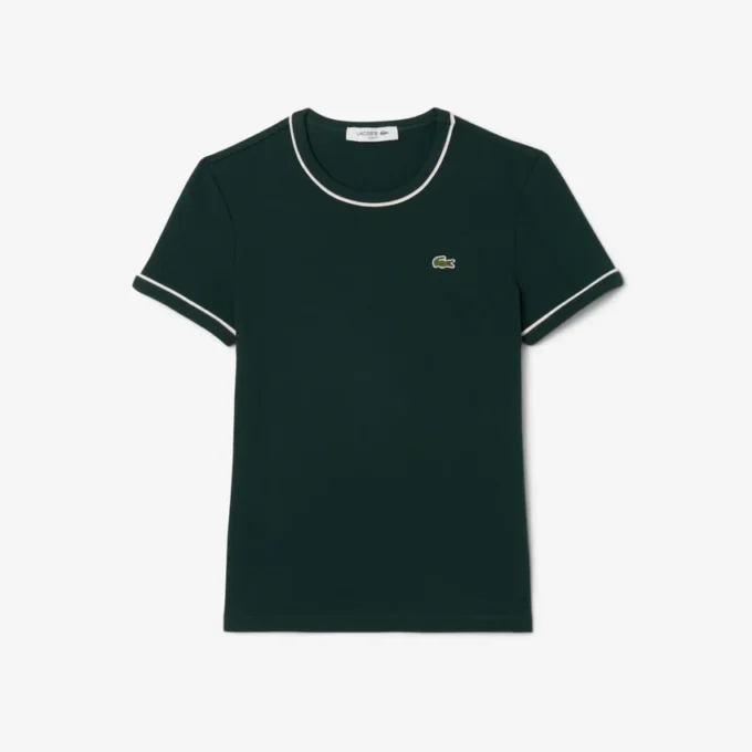 T-shirt en jersey à bordures contrastées pour femme T-shirt en jersey à bordures contrastées pour femme