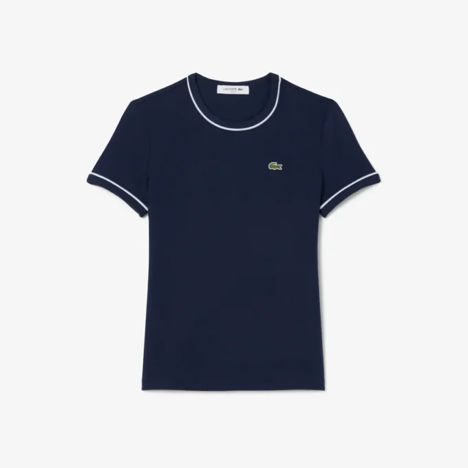 T-shirt en jersey à bordures contrastées pour femme T-shirt en jersey à bordures contrastées pour femme