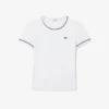 T-shirt en jersey à bordures contrastées pour femme T-shirt en jersey à bordures contrastées pour femme