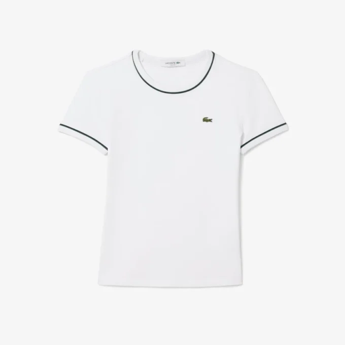 T-shirt en jersey à bordures contrastées pour femme T-shirt en jersey à bordures contrastées pour femme