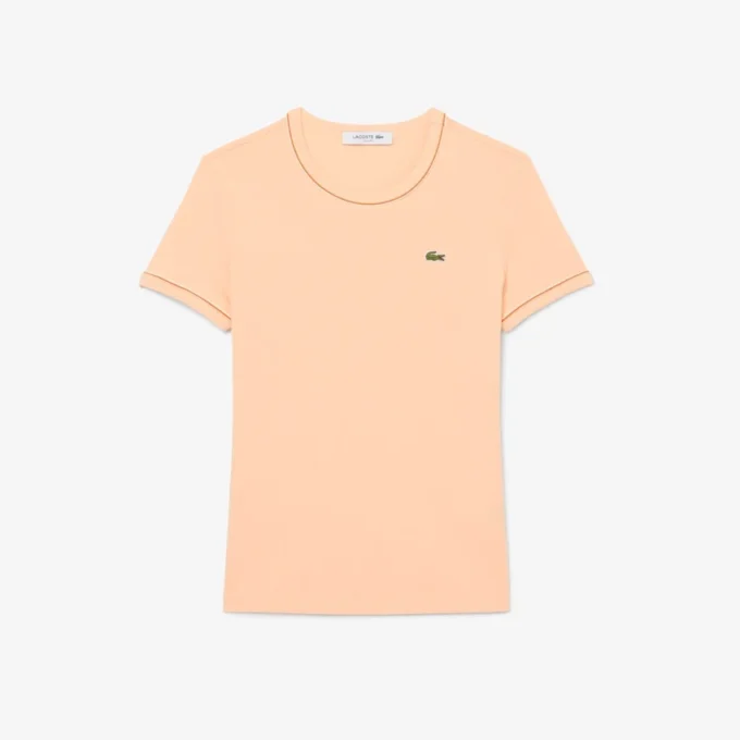 T-shirt en jersey à bordures contrastées pour femme T-shirt en jersey à bordures contrastées pour femme