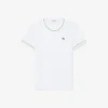 T-shirt en jersey à bordures contrastées pour femme T-shirt en jersey à bordures contrastées pour femme