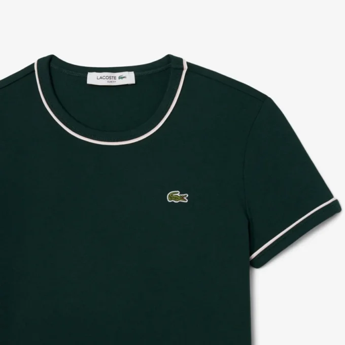 T-shirt en jersey à bordures contrastées pour femme T-shirt en jersey à bordures contrastées pour femme