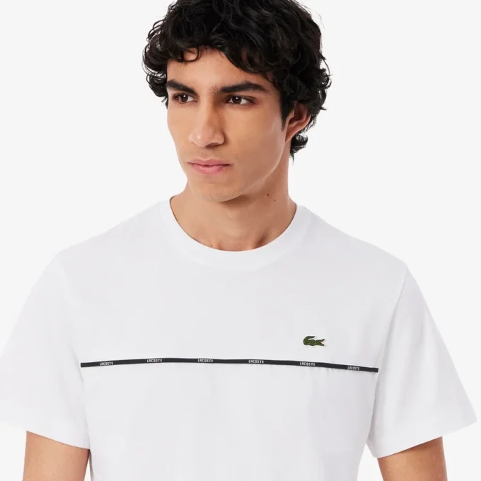 T-shirt en jersey de coton avec bordure logo pour homme T-shirt en jersey de coton avec bordure logo pour homme