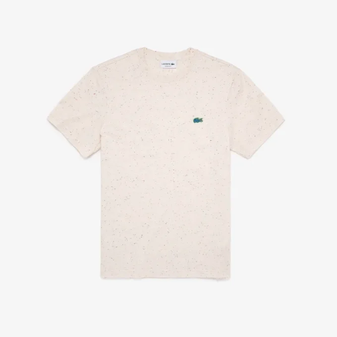 T-shirt en jersey de coton imprimé moucheté, coupe classique pour homme