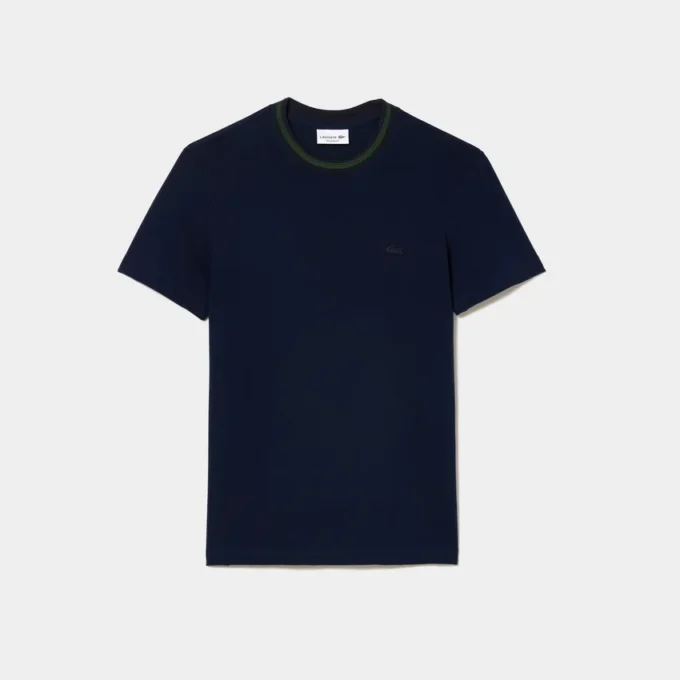 T-shirt en piqué stretch à col rayé pour homme T-shirt en piqué stretch à col rayé pour homme