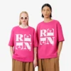 T-shirt graphique en satin Runway
