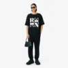 T-shirt graphique en satin Runway