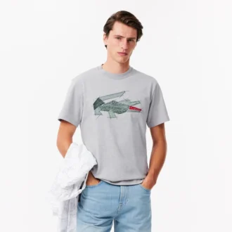 T-shirt homme en coton épais avec motif crocodile