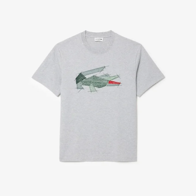 T-shirt homme en coton épais avec motif crocodile T-shirt homme en coton épais avec motif crocodile
