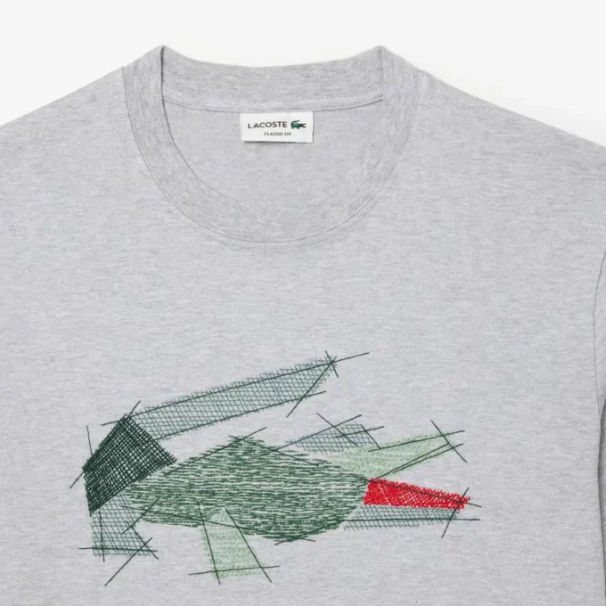 T-shirt homme en coton épais avec motif crocodile T-shirt homme en coton épais avec motif crocodile