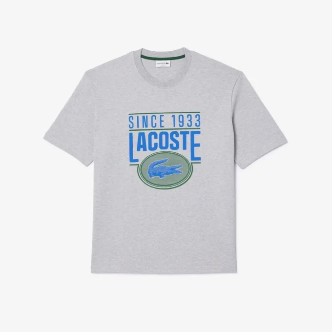 T-shirt imprimé en coton épais coupe ample pour homme