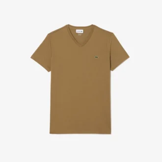 T-shirt léger à col en V en coton Pima pour homme