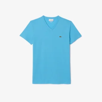 T-shirt léger à col en V en coton Pima pour homme
