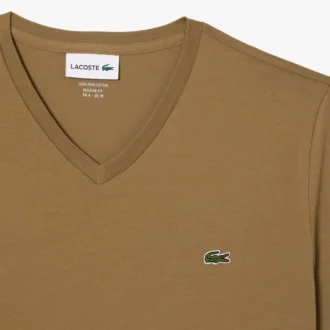 T-shirt léger à col en V en coton Pima pour homme