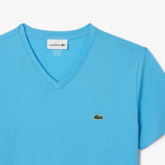 T-shirt léger à col en V en coton Pima pour homme