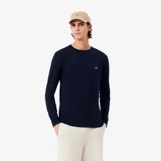 T-shirt à manches longues en coton Pima pour homme