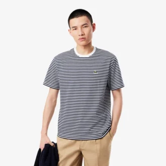 T-shirt rayé en coton épais pour homme