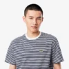 T-shirt rayé en coton épais pour homme