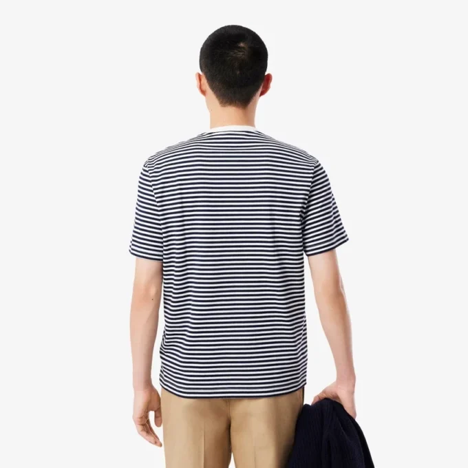 T-shirt rayé en coton épais pour homme