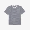 T-shirt rayé en coton épais pour homme