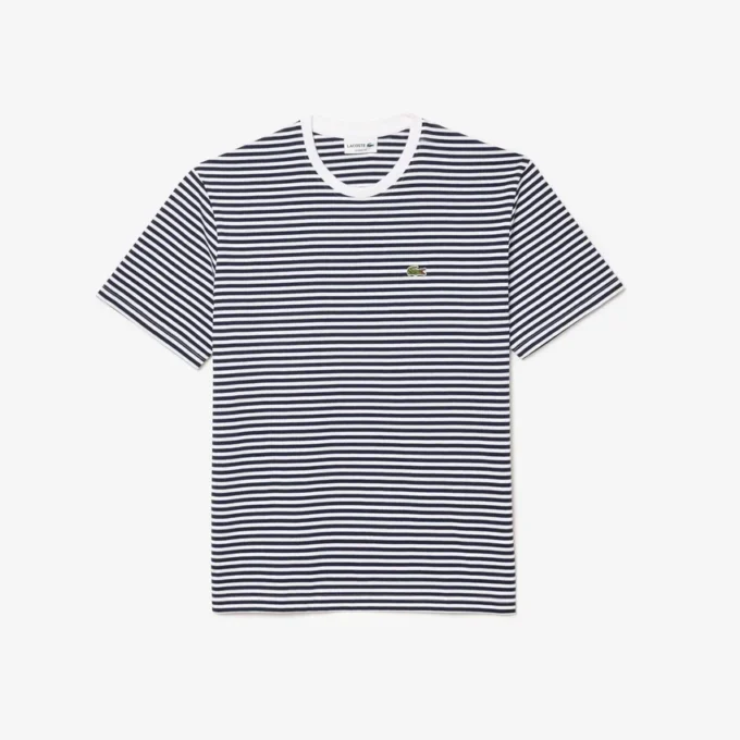 T-shirt rayé en coton épais pour homme