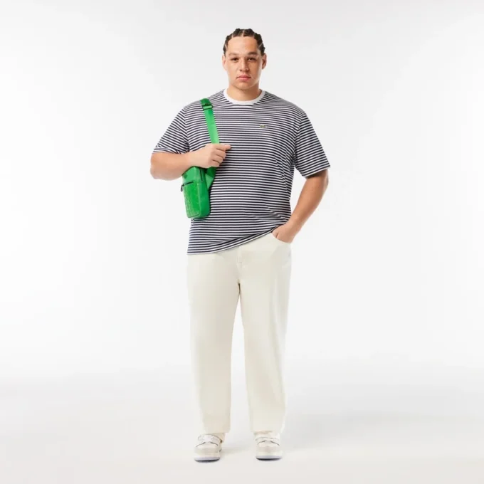 T-shirt rayé en coton épais pour homme