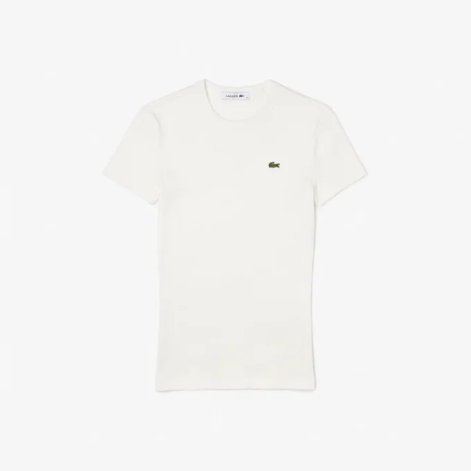 T-shirt slim en coton côtelé pour femme T-shirt slim en coton côtelé pour femme