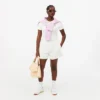 T-shirt slim en coton côtelé pour femme T-shirt slim en coton côtelé pour femme