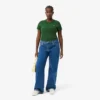 T-shirt slim en coton côtelé pour femme T-shirt slim en coton côtelé pour femme