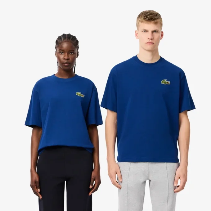 T-shirt unisexe ample en coton épais avec écusson T-shirt unisexe ample en coton épais avec écusson