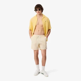 Textured striped men&rsquo;s mid-length boxers
