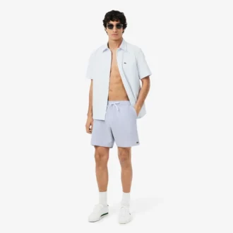 Textured striped men&rsquo;s mid-length boxers