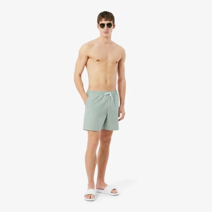 Textured striped men’s mid-length boxers Textured striped men’s mid-length boxers