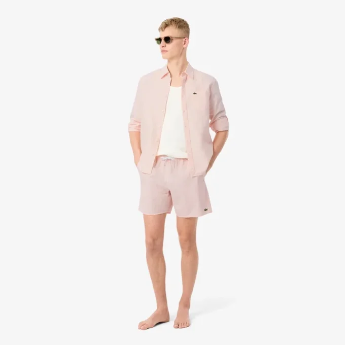 Textured striped men’s mid-length boxers Textured striped men’s mid-length boxers