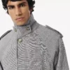 Trench-coat à carreaux hydrofuge pour homme