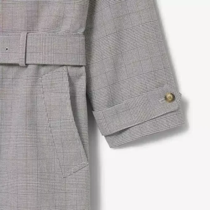 Trench-coat à carreaux hydrofuge pour homme