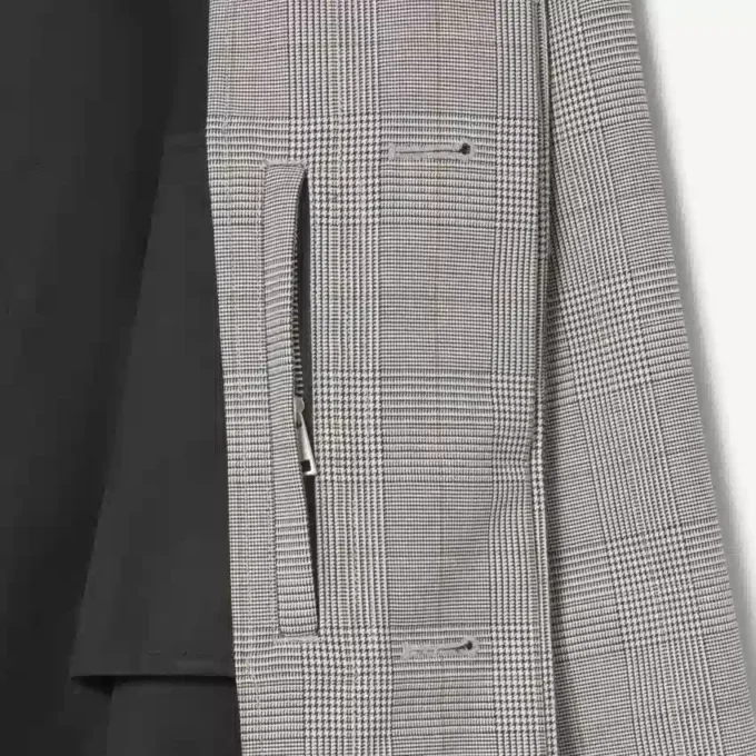 Trench-coat à carreaux hydrofuge pour homme