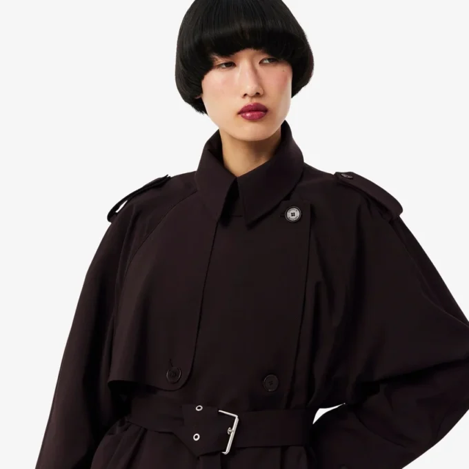 Trench-coat oversize en laine mélangée Trench-coat oversize en laine mélangée