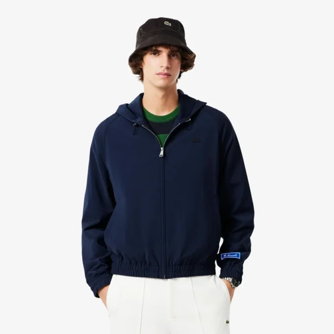 Veste à capuche en flanelle mélangée laine pour homme