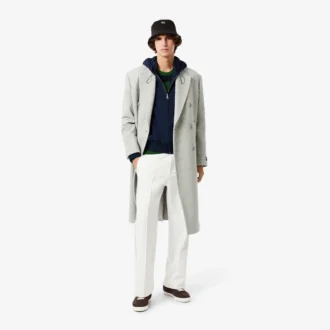 Veste à capuche en flanelle mélangée laine pour homme