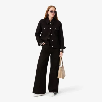 Veste en jean ajustée à boutons