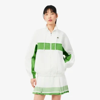 Veste en sergé de coton à coupe décontractée avec fermeture éclair