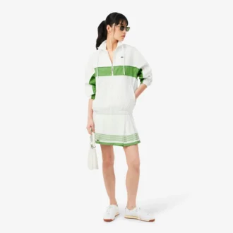 Veste en sergé de coton à coupe décontractée avec fermeture éclair