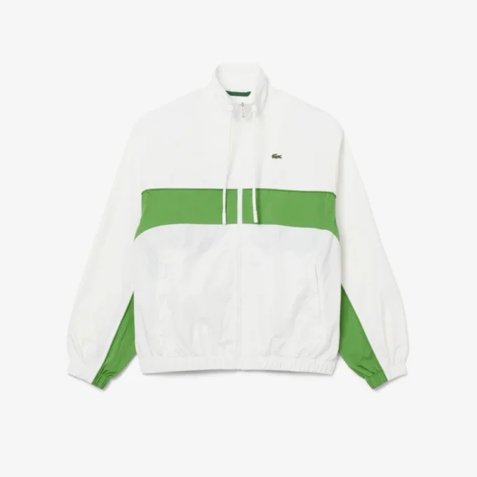 Veste en sergé de coton à coupe décontractée avec fermeture éclair Veste en sergé de coton à coupe décontractée avec fermeture éclair